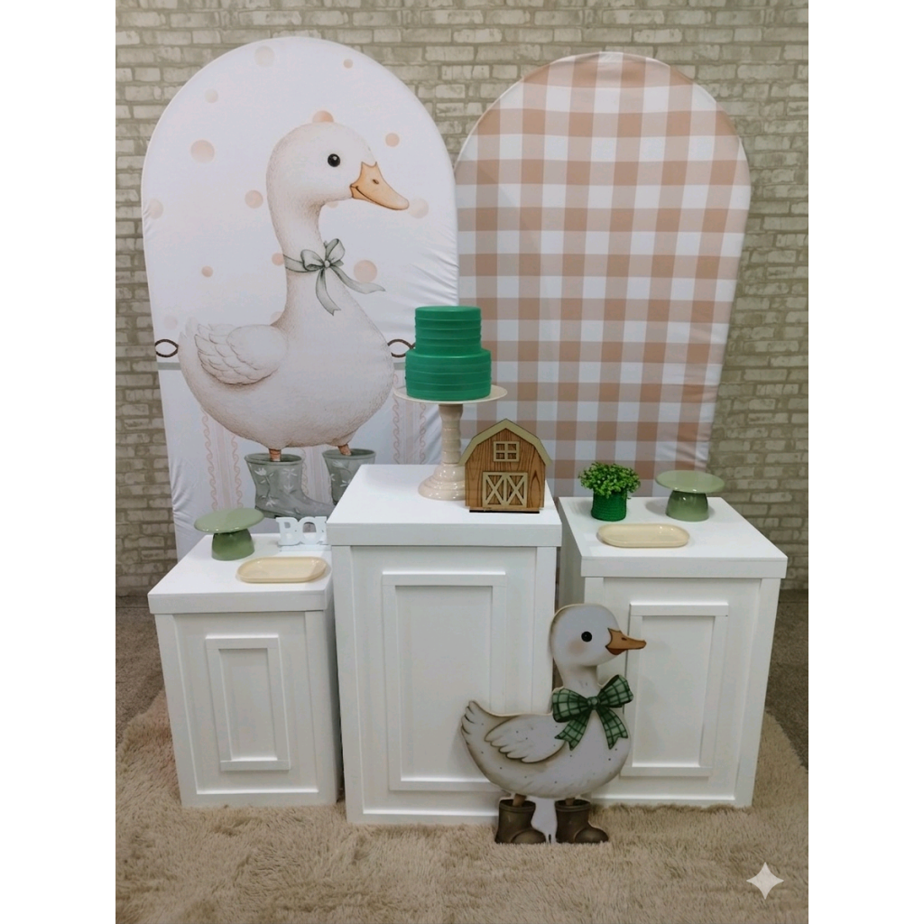 Kit Chá de Bebê Ganso Fazendinha - Pegue e Monte Tesouro Encantando