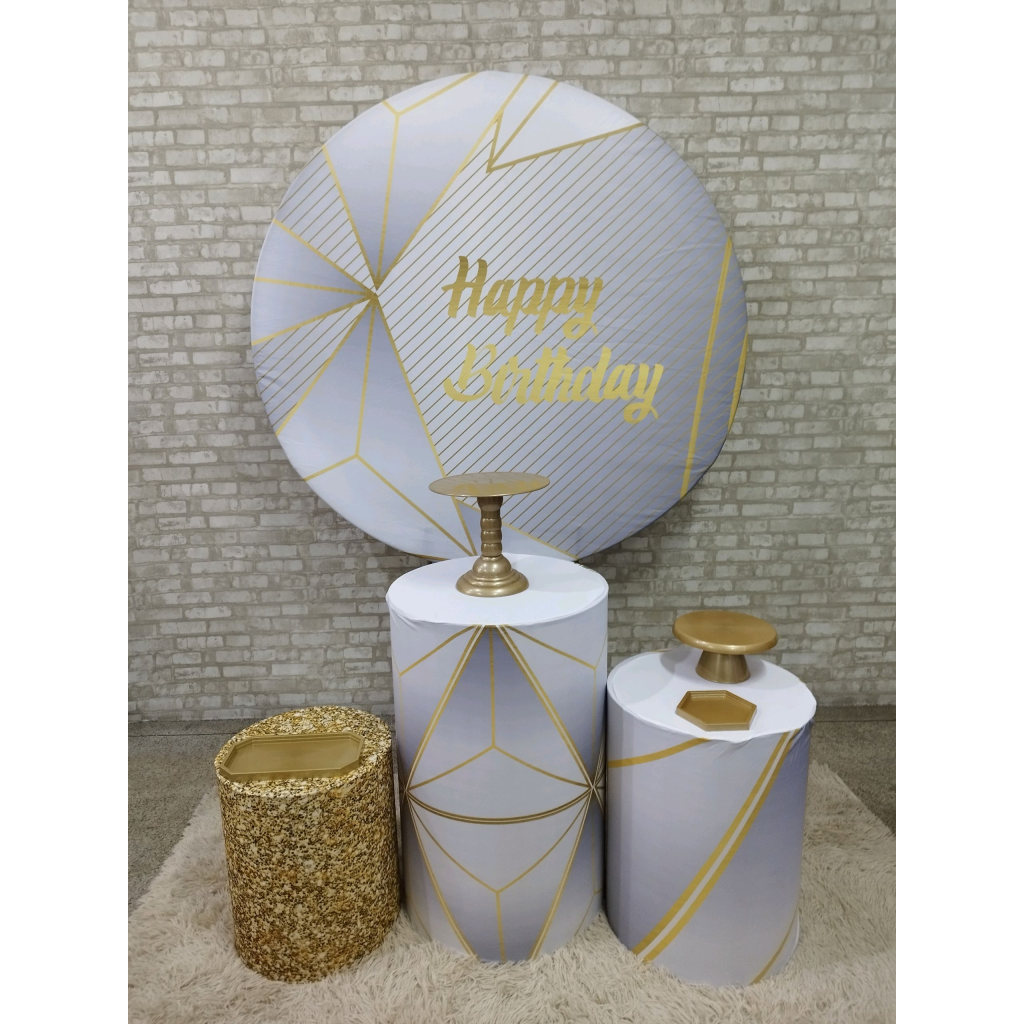 Kit Happy Birthday Branco Prata E Dourado - Pegue e Monte Tesouro Encantando