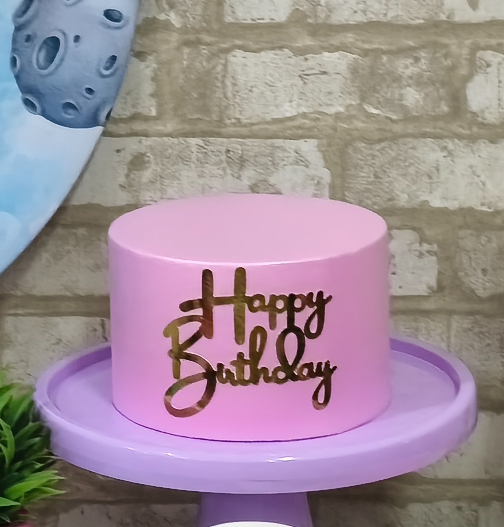 Bolo Fake Happy Rosa - Pegue e Monte Tesouro Encantado