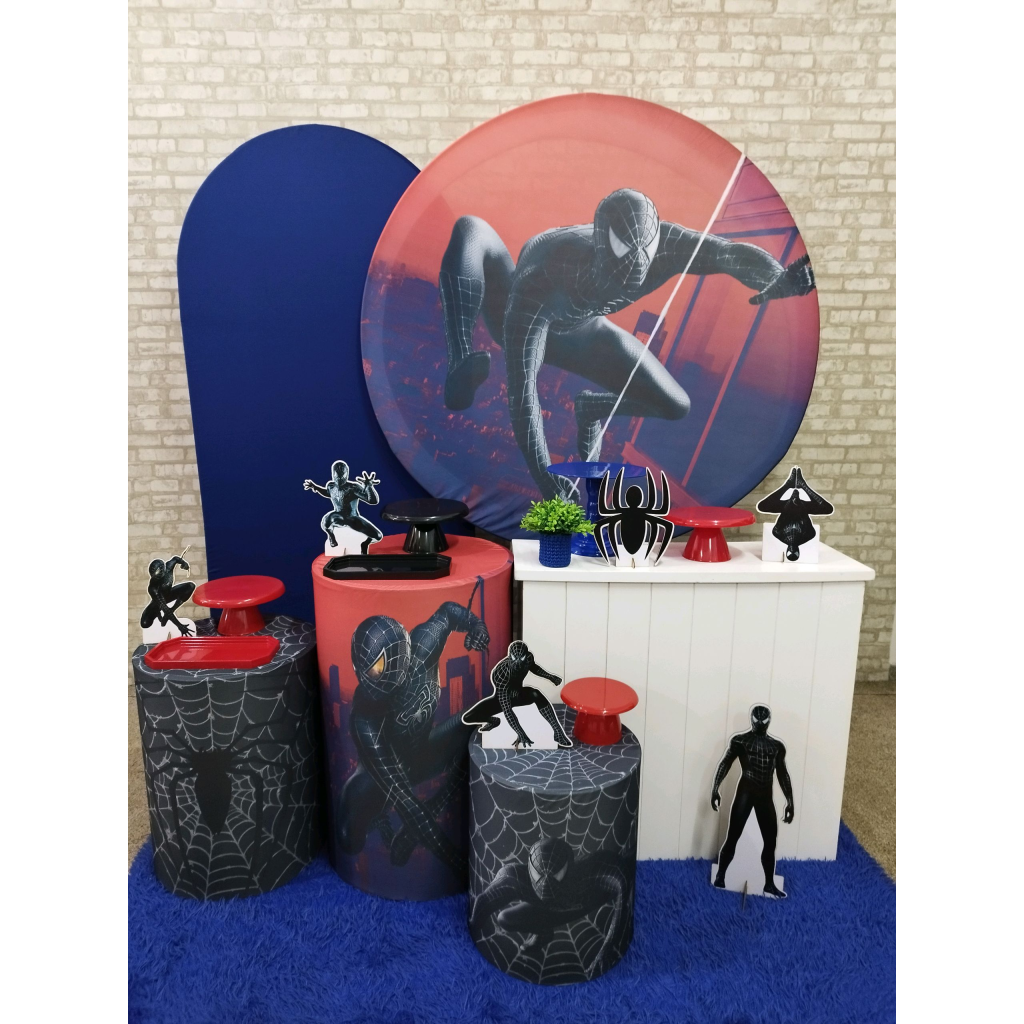 Kit Homem Aranha Preto - Pegue e Monte Tesouro Encantando