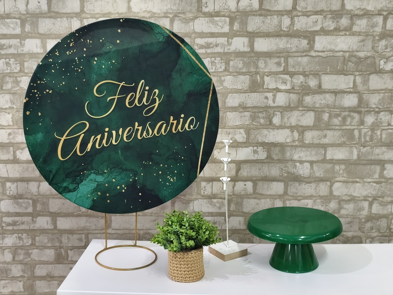 Mini Kit Feliz Aniversário Verde - Pegue e Monte Tesouro Encantado