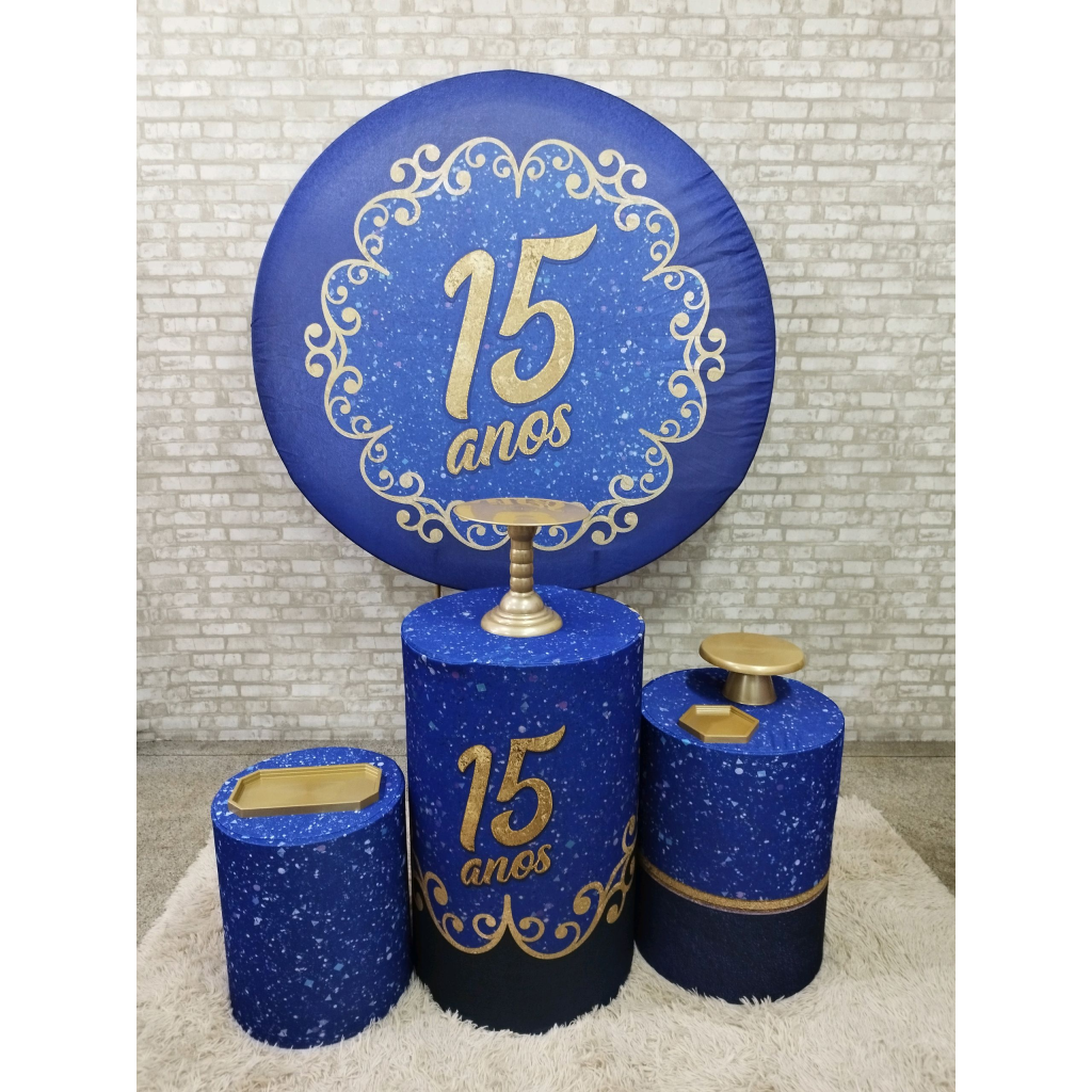 Kit 15 Anos Azul - Pegue e Monte Tesouro Encantando