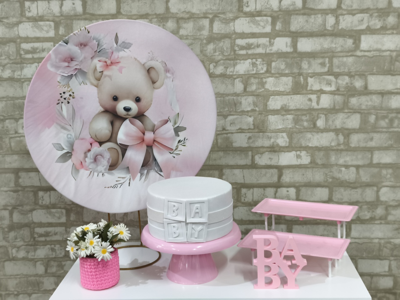 Mini Kit Chá de Bebê Ursinha - Pegue e Monte Tesouro Encantado