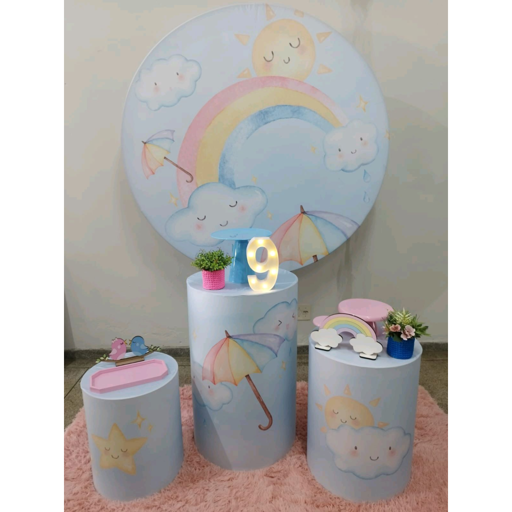 Kit Chuva de Amor Arco Iris - Pegue e Monte Tesouro Encantando