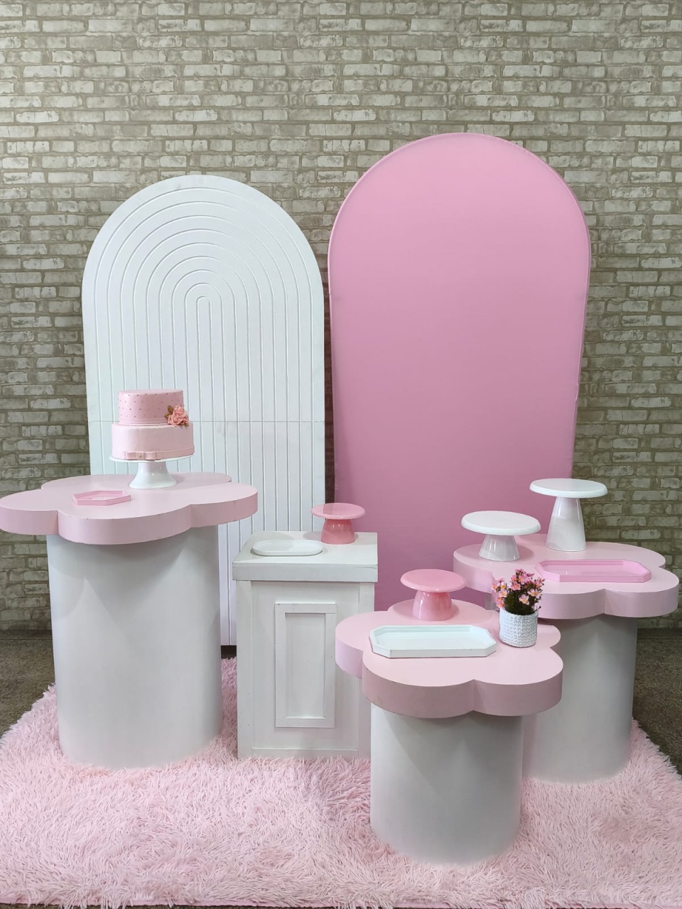 Kit Chá de Bebê / Rosa E Branco - Pegue e Monte Tesouro Encantado