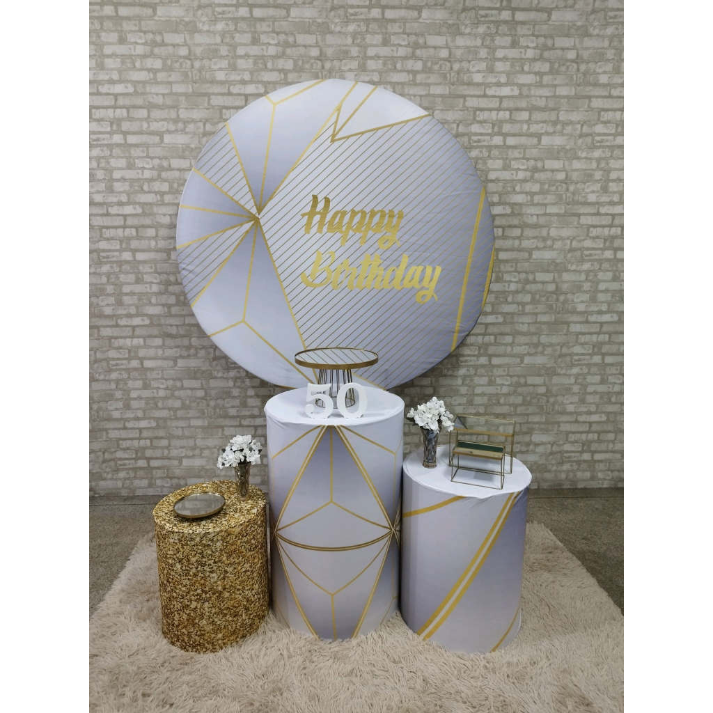 Kit Happy Birthday Branco Prata E Dourado - Pegue e Monte Tesouro Encantando