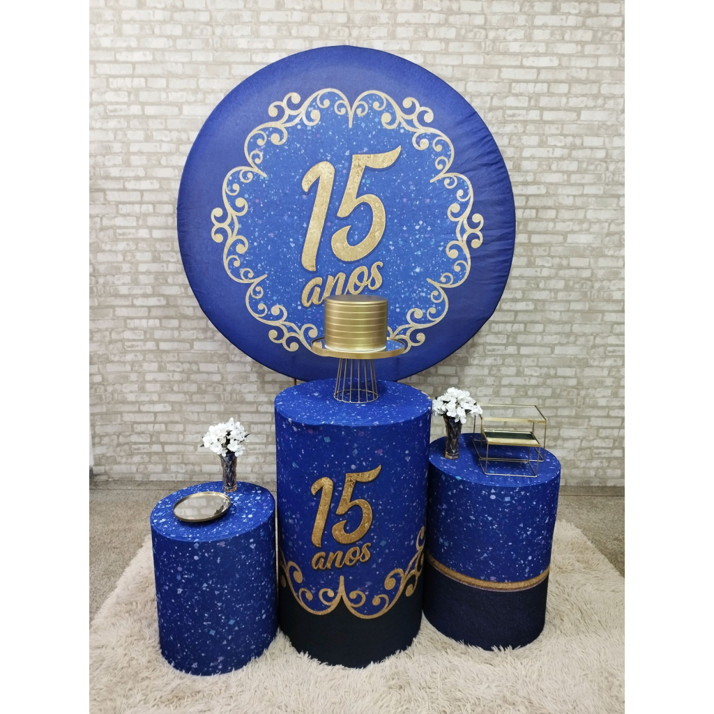 Kit 15 Anos Azul - Pegue e Monte Tesouro Encantando