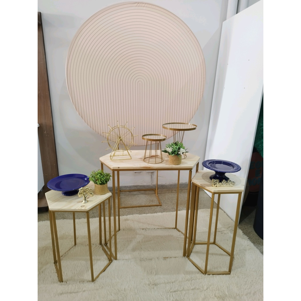Kit Bege Ripado Com Mesa - Pegue e Monte Tesouro Encantando