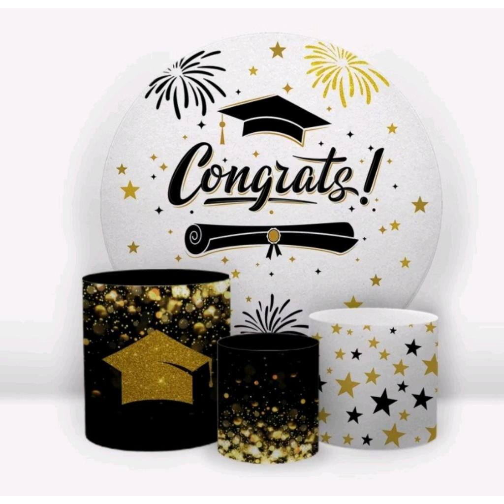 Kit Formatura Branco E Dourado - Pegue e Monte Tesouro Encantando