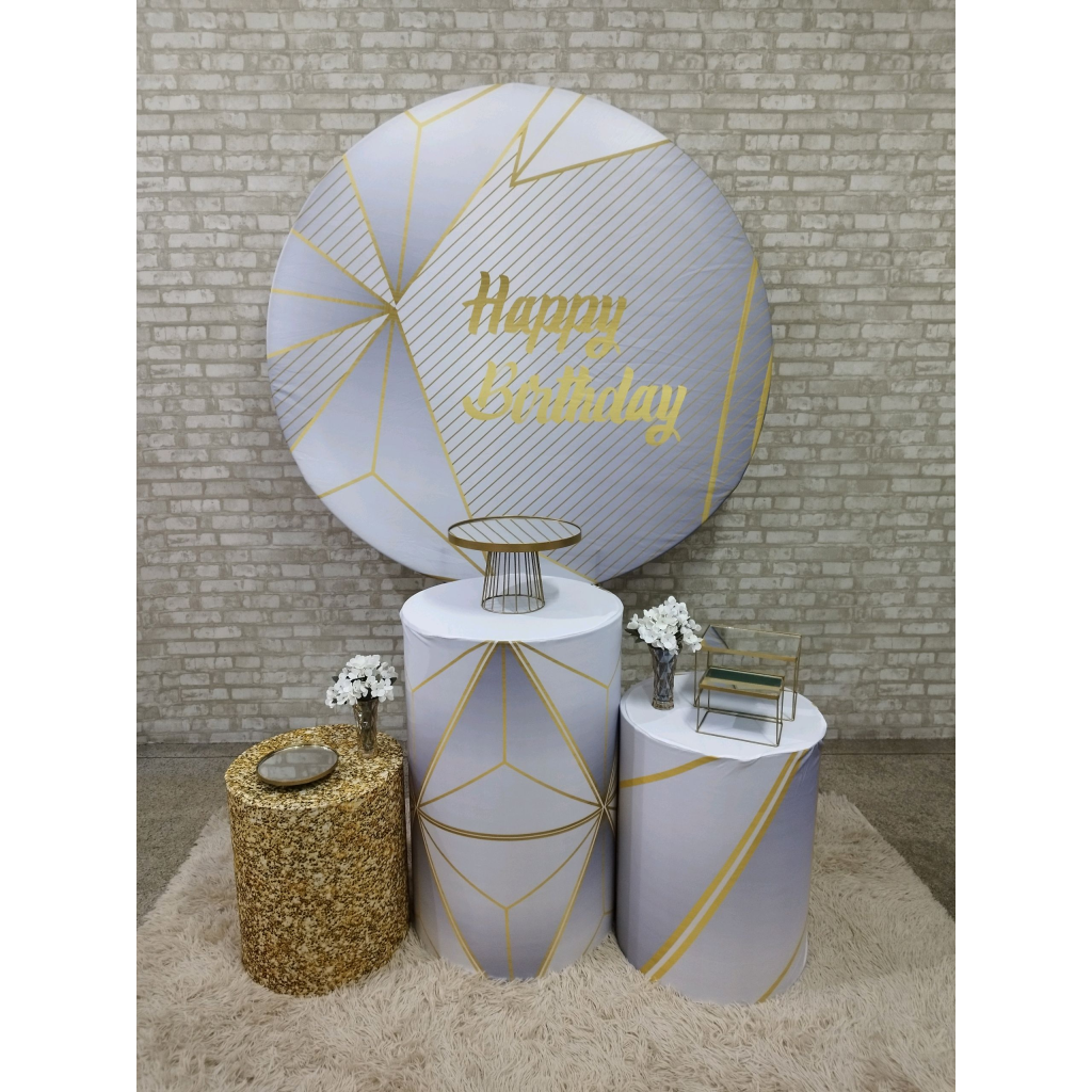 Kit Happy Birthday Branco Prata E Dourado - Pegue e Monte Tesouro Encantando