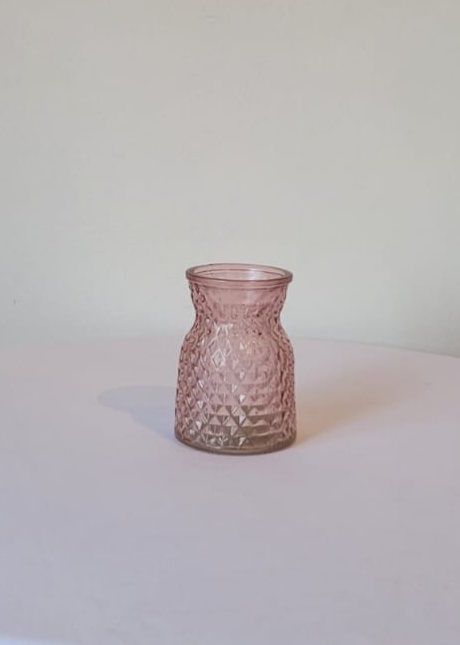 Vaso Vidro Rosa P - AcervodosSonhos 