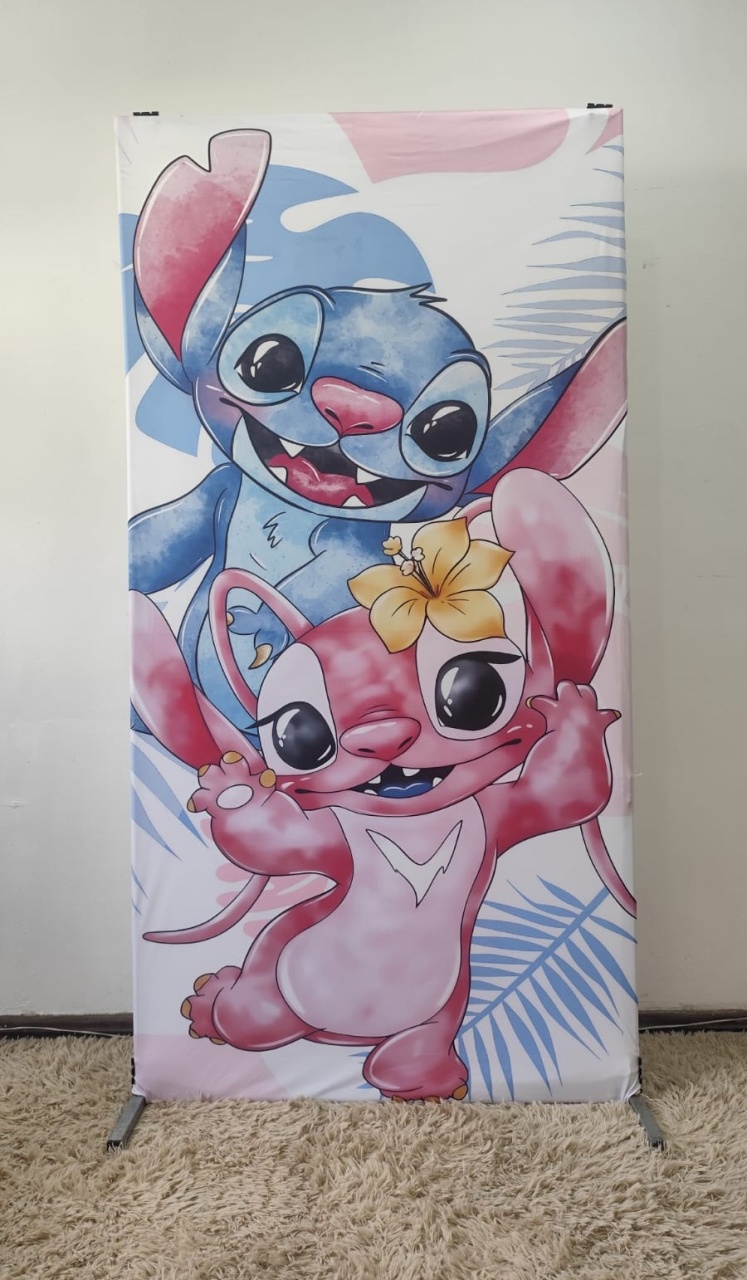 Painel Lilo E Stitch Retangular  - AcervodosSonhos 