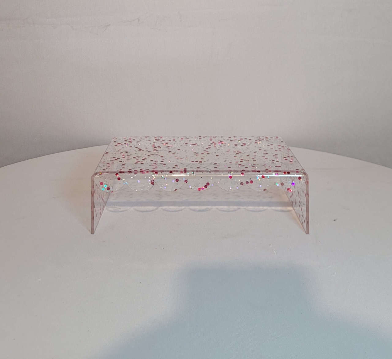 Bandeja Acrílico Glitter Pink - AcervodosSonhos 