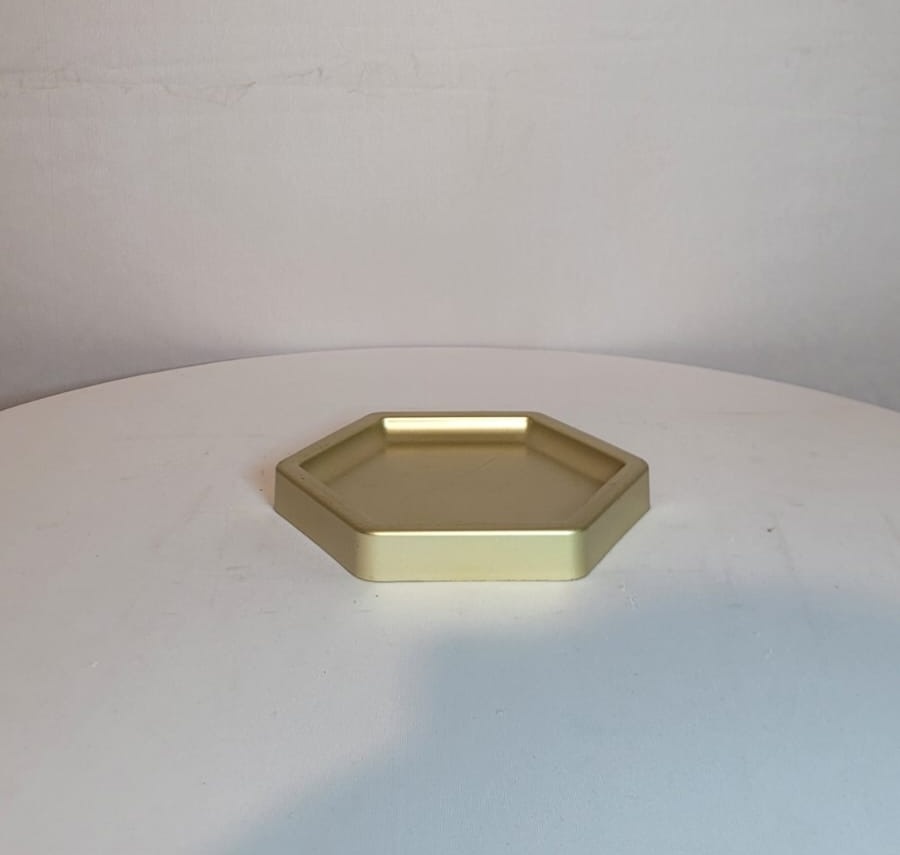 Mini Bandeja Hexagonal Dourada - AcervodosSonhos 