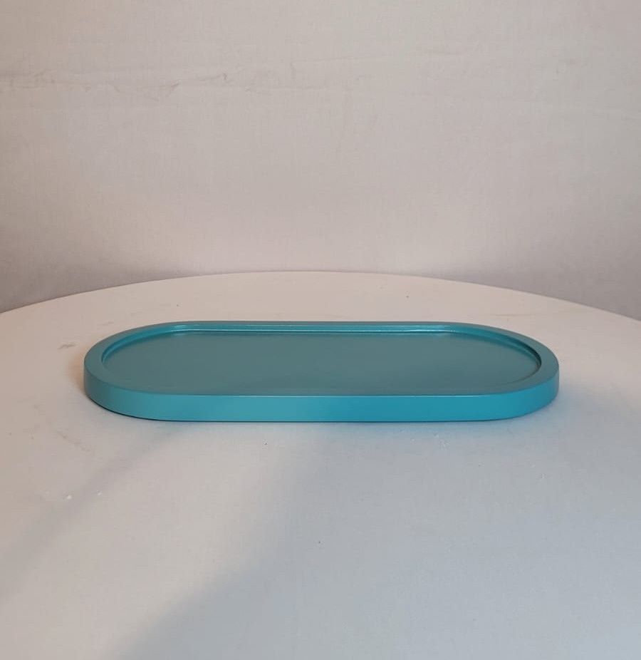 Bandeja Baixa Azul Turquesa - AcervodosSonhos 