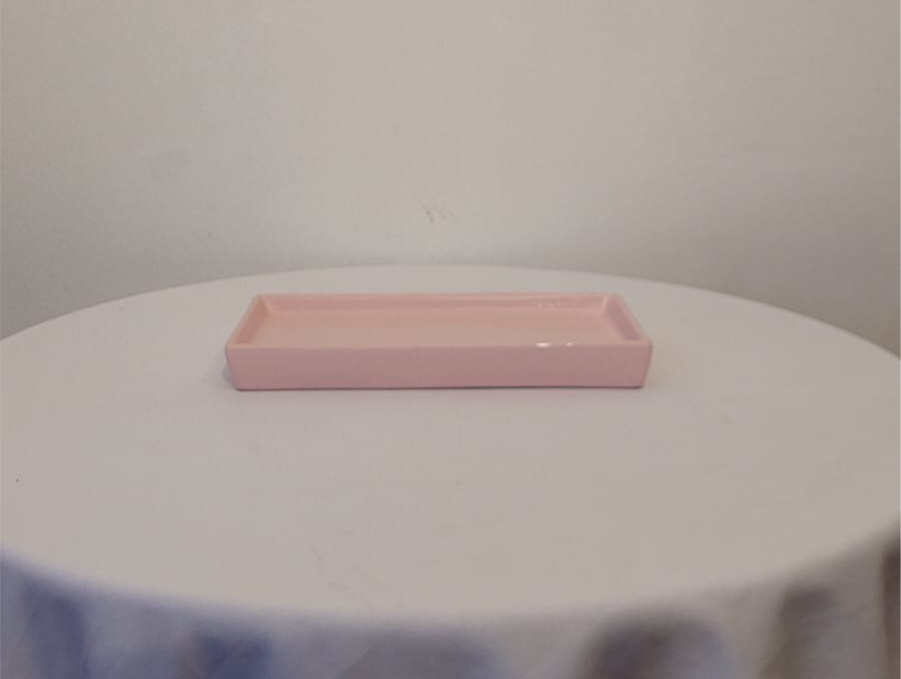 Bandeja Rosa Retangular  - AcervodosSonhos 
