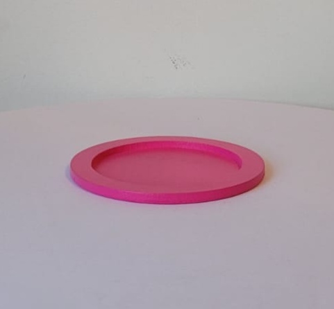 Bandeja Redonda Baixa Pink - AcervodosSonhos 