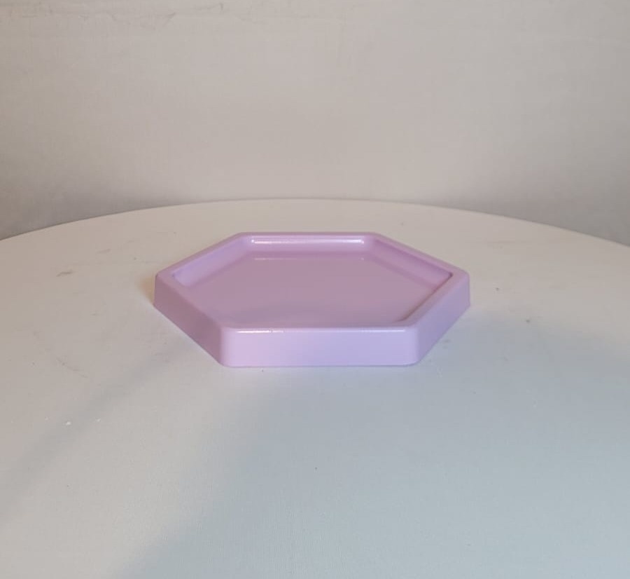 Bandeja Hexagonal Lilás  - AcervodosSonhos 