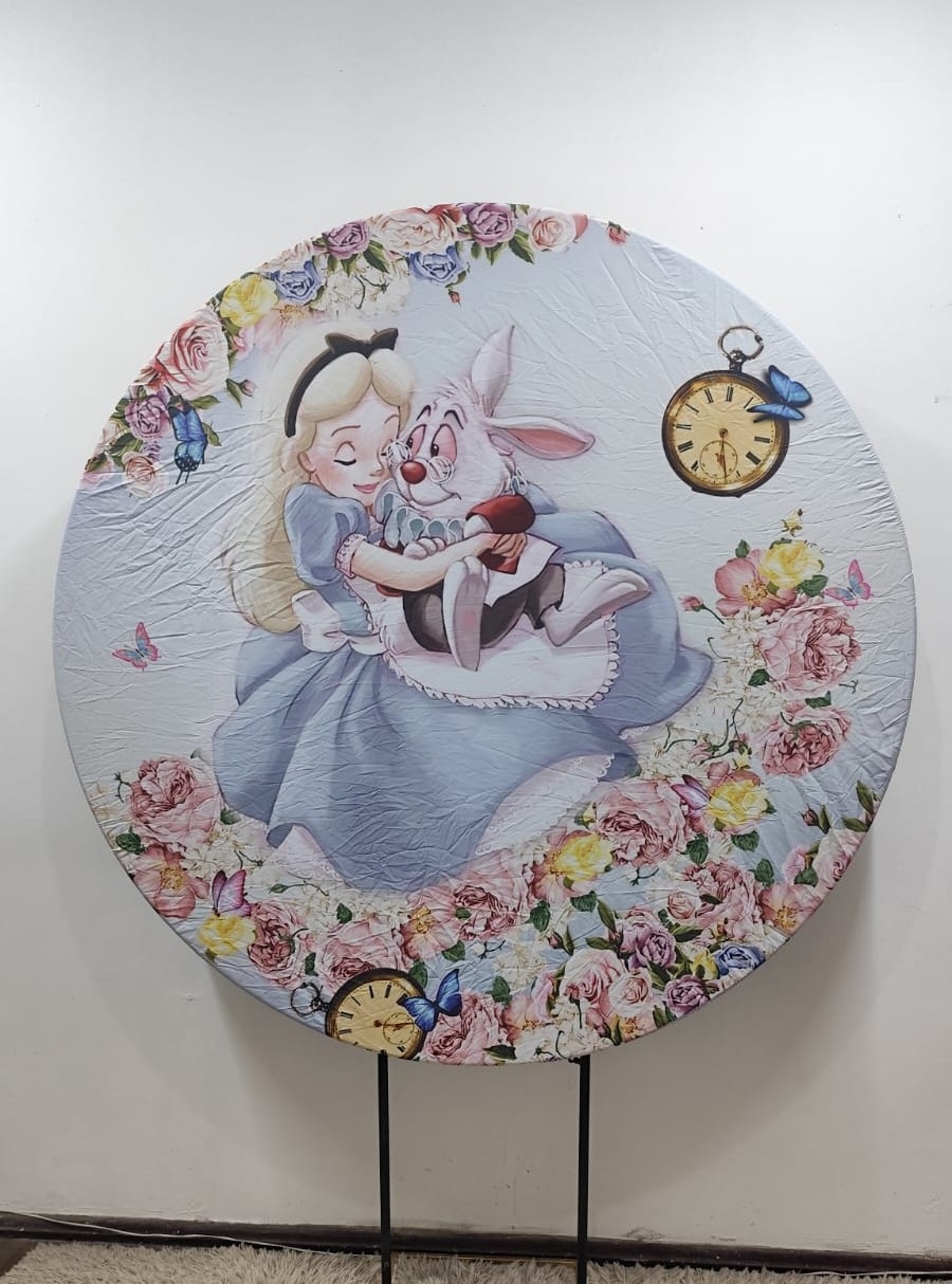 Painel Redondo Alice No País das Maravilhas  - AcervodosSonhos 