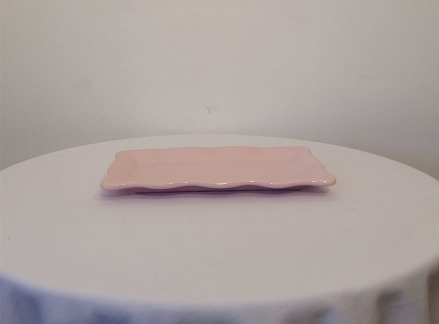 Bandeja Retangular Rosa Claro - AcervodosSonhos 