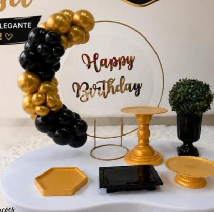Mini Kit Dourado E Preto - Mundo fest 