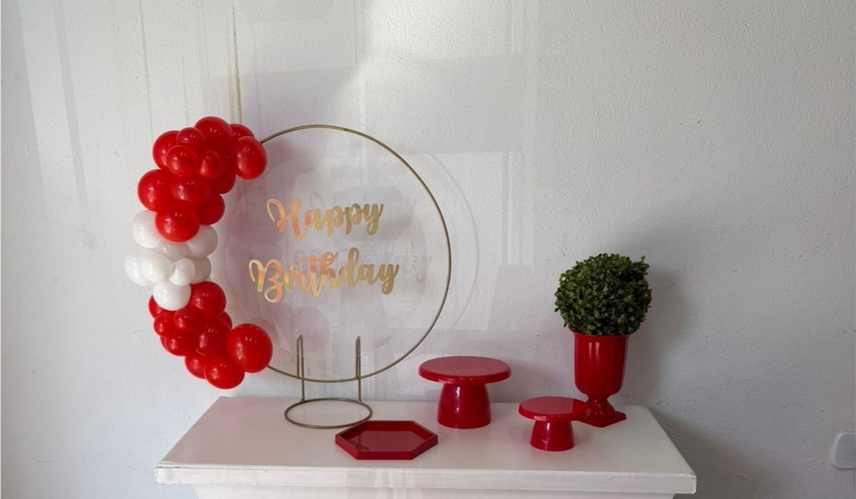 Mini Kit Vermelho Happy Birthday - Mundo fest 