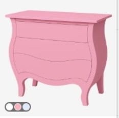 Cômoda Bombe Fake Desmontável 3 Gavetas Rosa - MAP