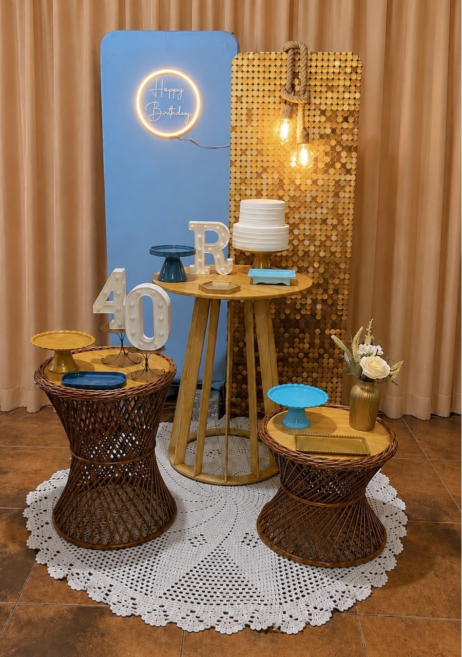 Kit Pegue E Monte Vime Azul E Dourado Adulto - Realize Decorações