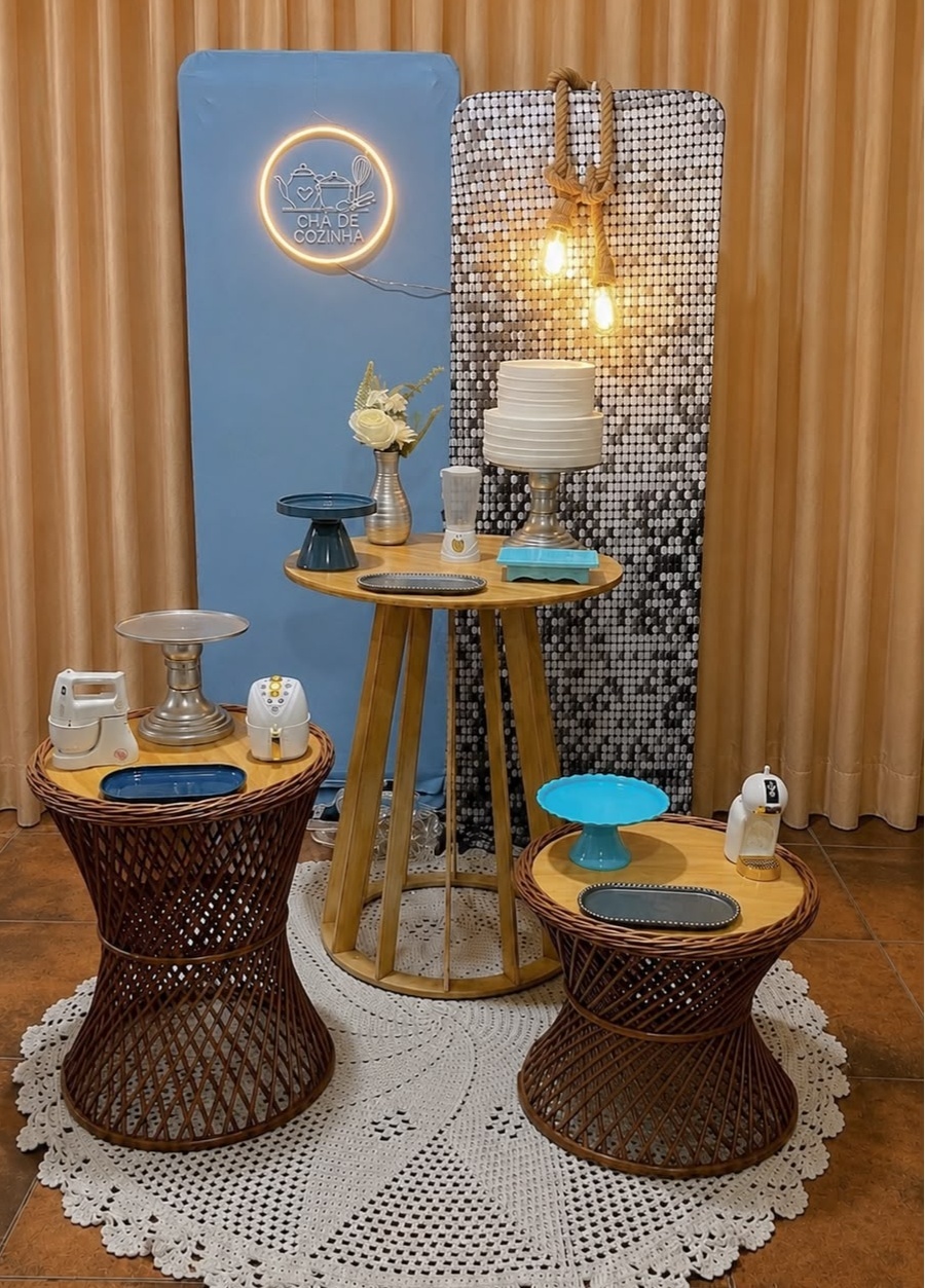 Kit Pegue E Monte Vime Azul E Prata Chá de Cozinha - Realize Decorações