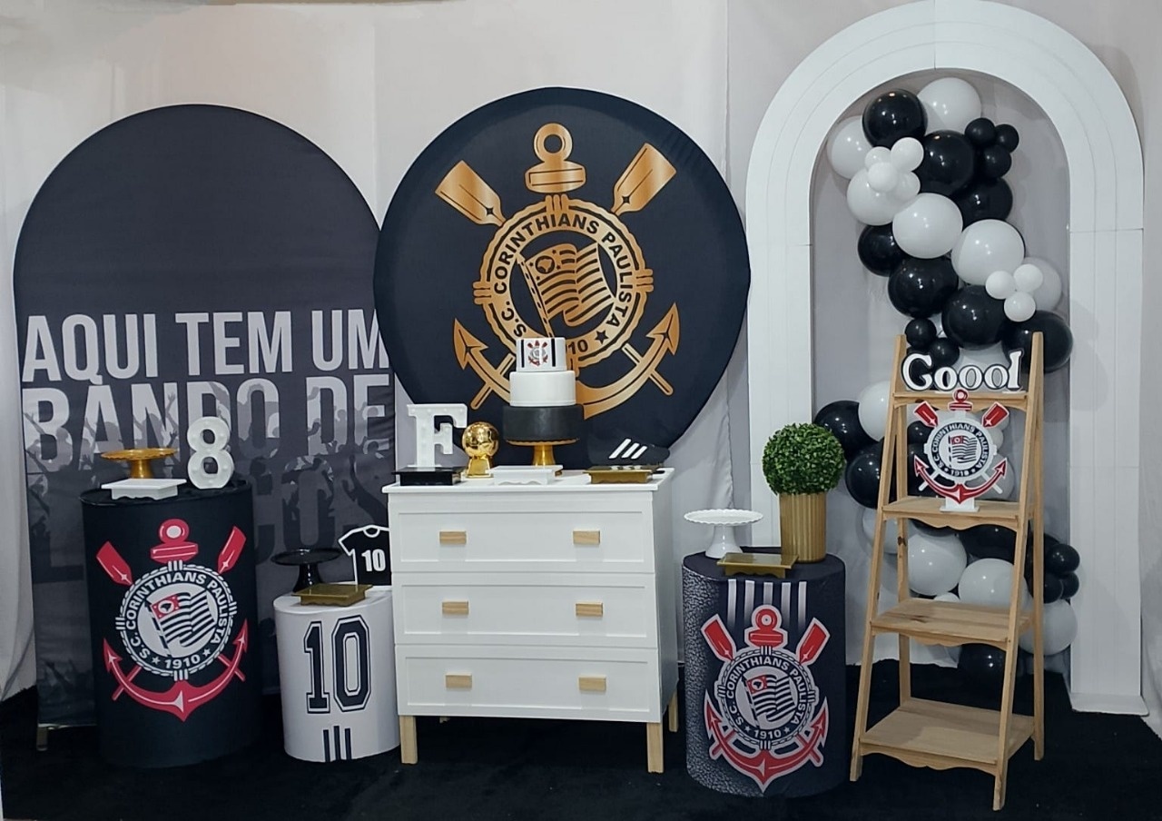 Pegue E Monte Corinthians Dourado Luxo 1  - Realize Decorações