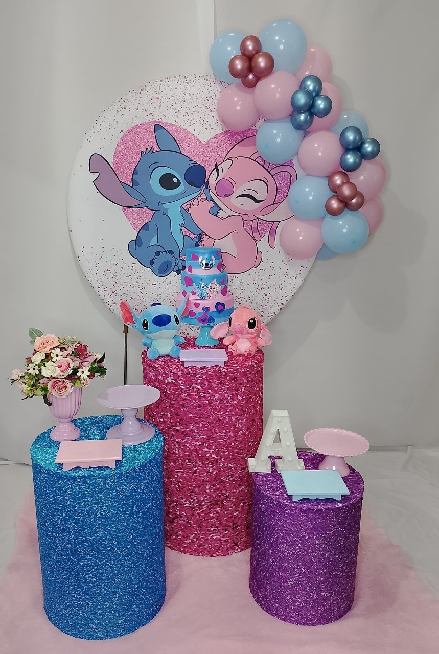 Pegue E Monte Stitch  E Angel 1 - Realize Decorações