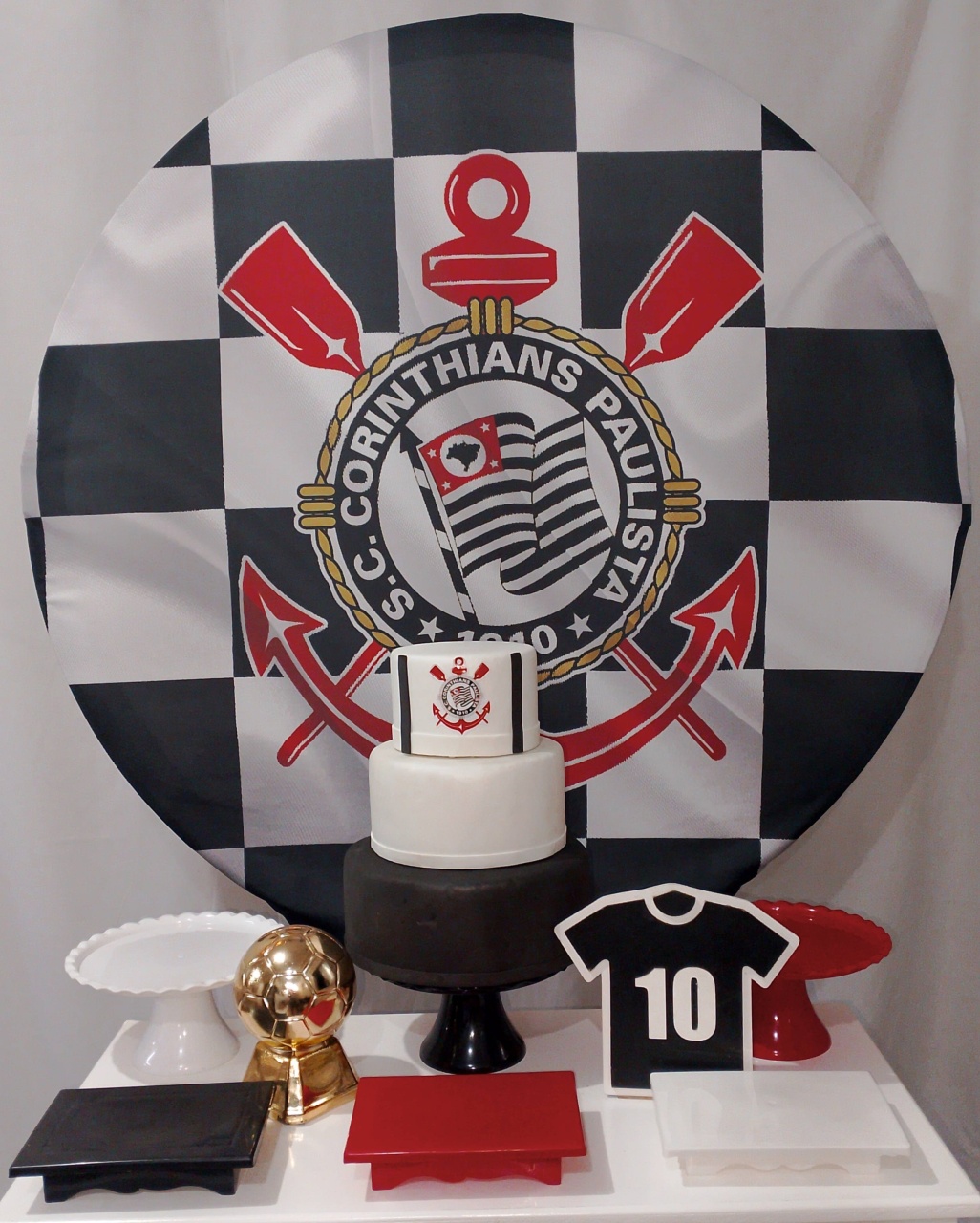 Kit Sem Mesa Corinthians Quadriculado  - Realize Decorações