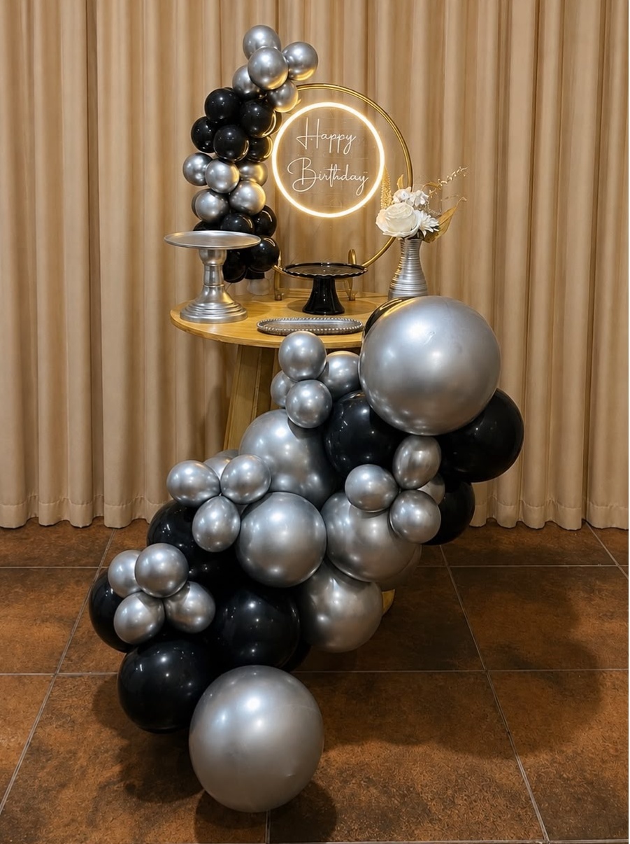 Kit Mesa Pegue E Monte Pretp E Prata - Realize Decorações