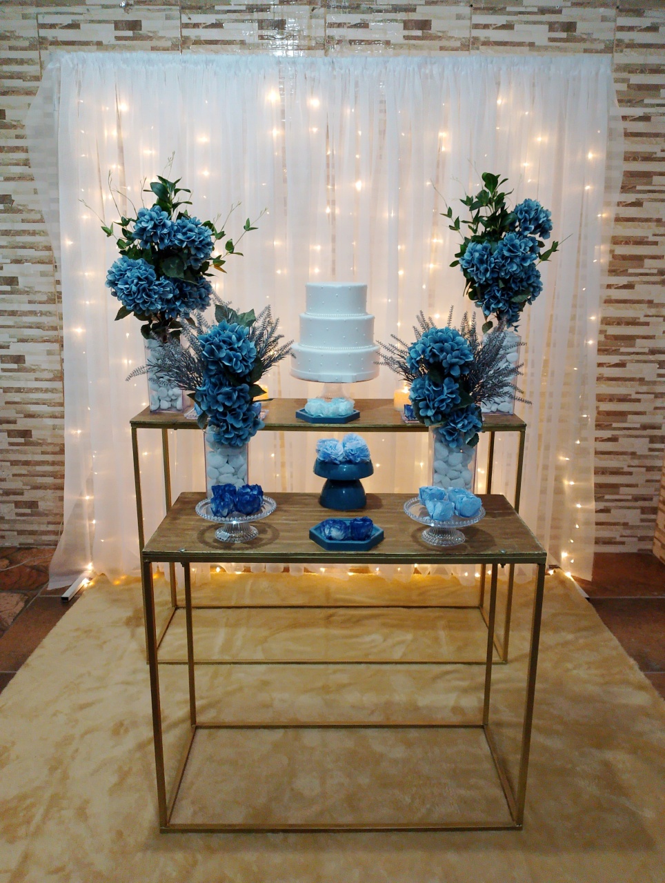  Casamento Com Montagem  Azul 3 - Realize Decorações
