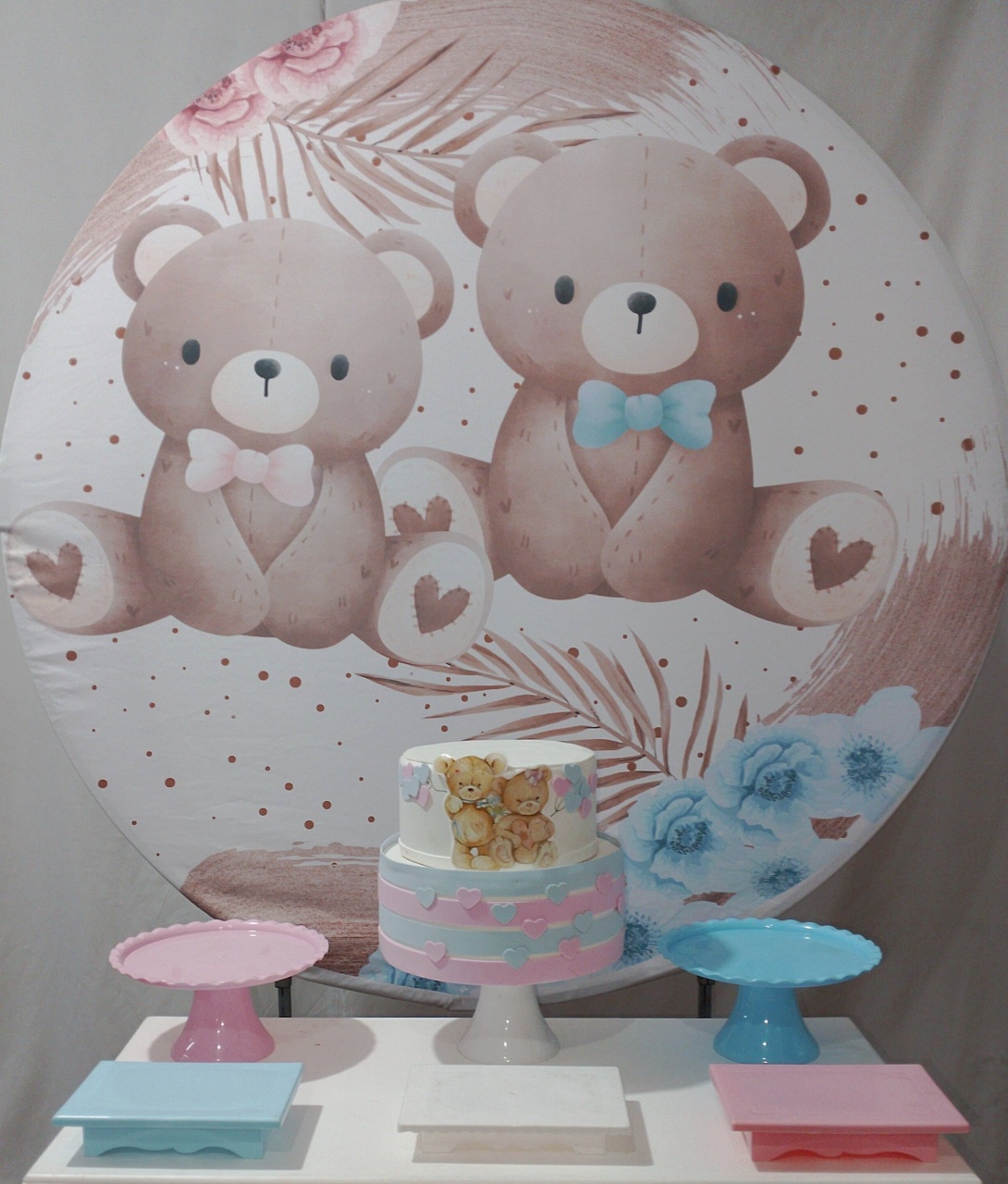 Kit Sem Mesa Revelação Ursinho Rosa E Azul - Realize Decorações