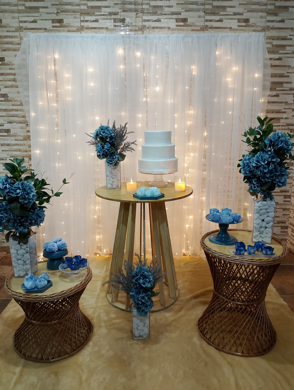 Casamento Com Montagem Azul 1 - Realize Decorações