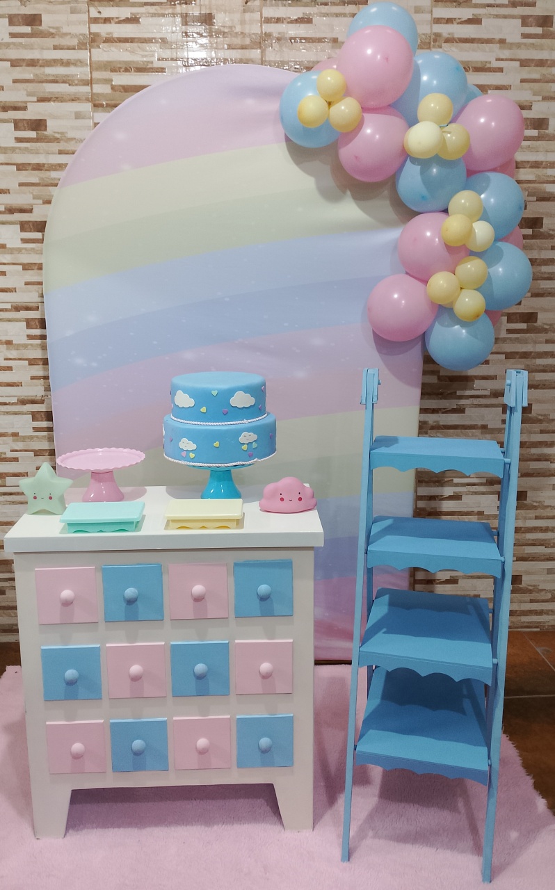 Revelação Arco Íris Com Cômoda  - Realize Decorações