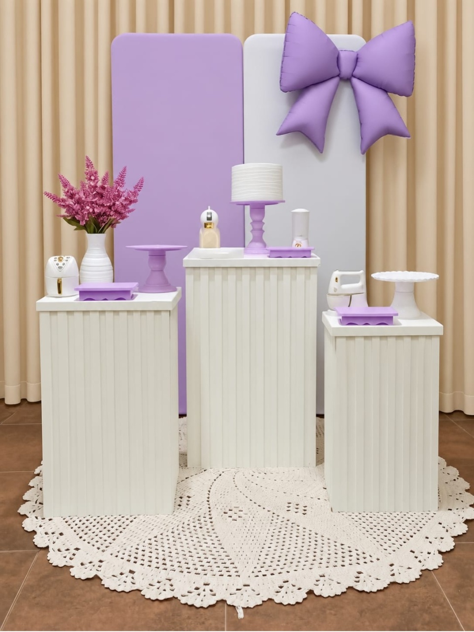 Pegue E Monte Chá de Cozinha Lilás E Branco - Realize Decorações
