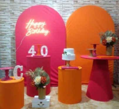 Pegue E Monte Clássico Laranja E Pink Luxo - Realize Decorações