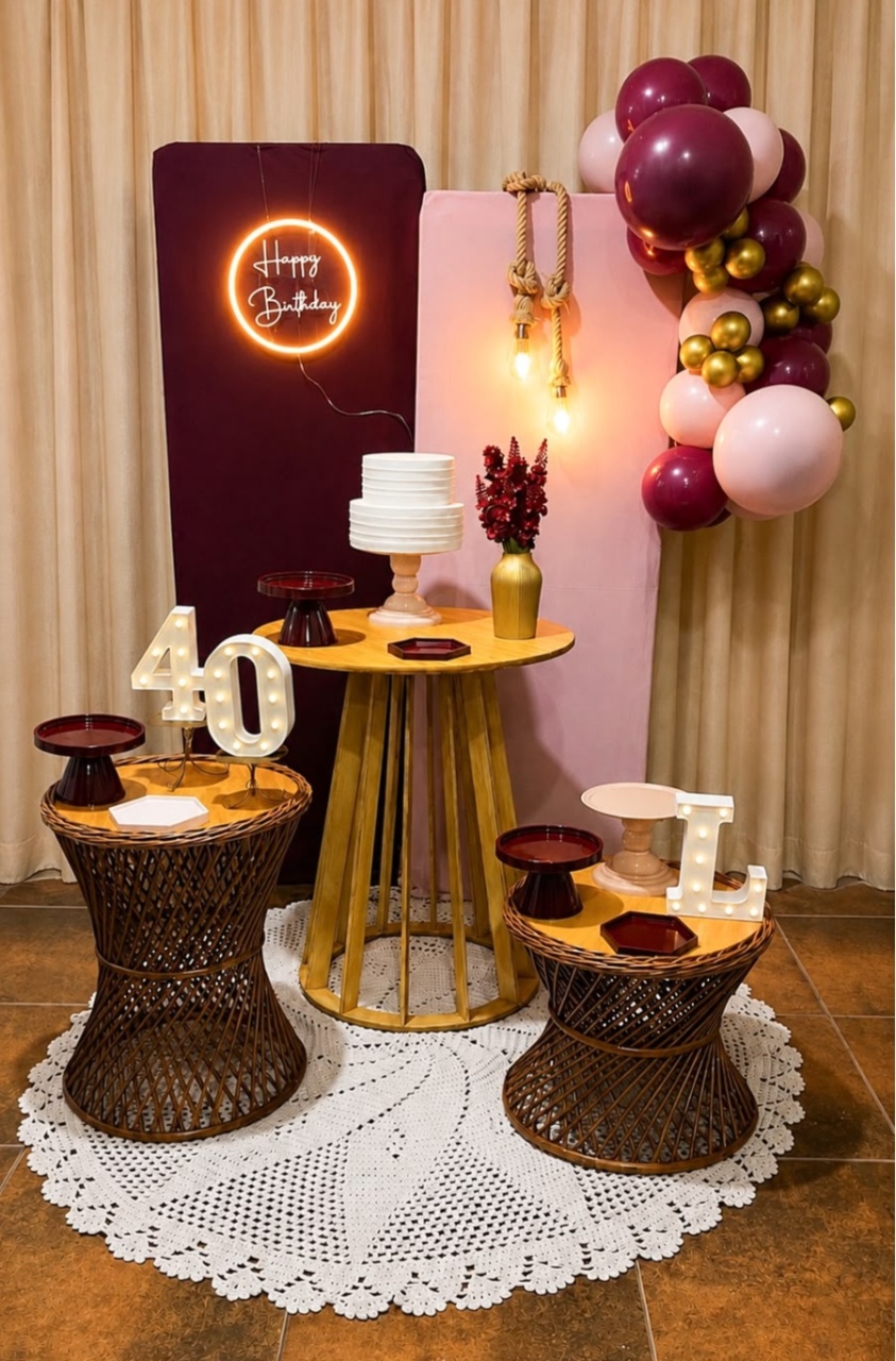 Kit Pegue E Monte Vime Vinho E Rosa Adulto - Realize Decorações
