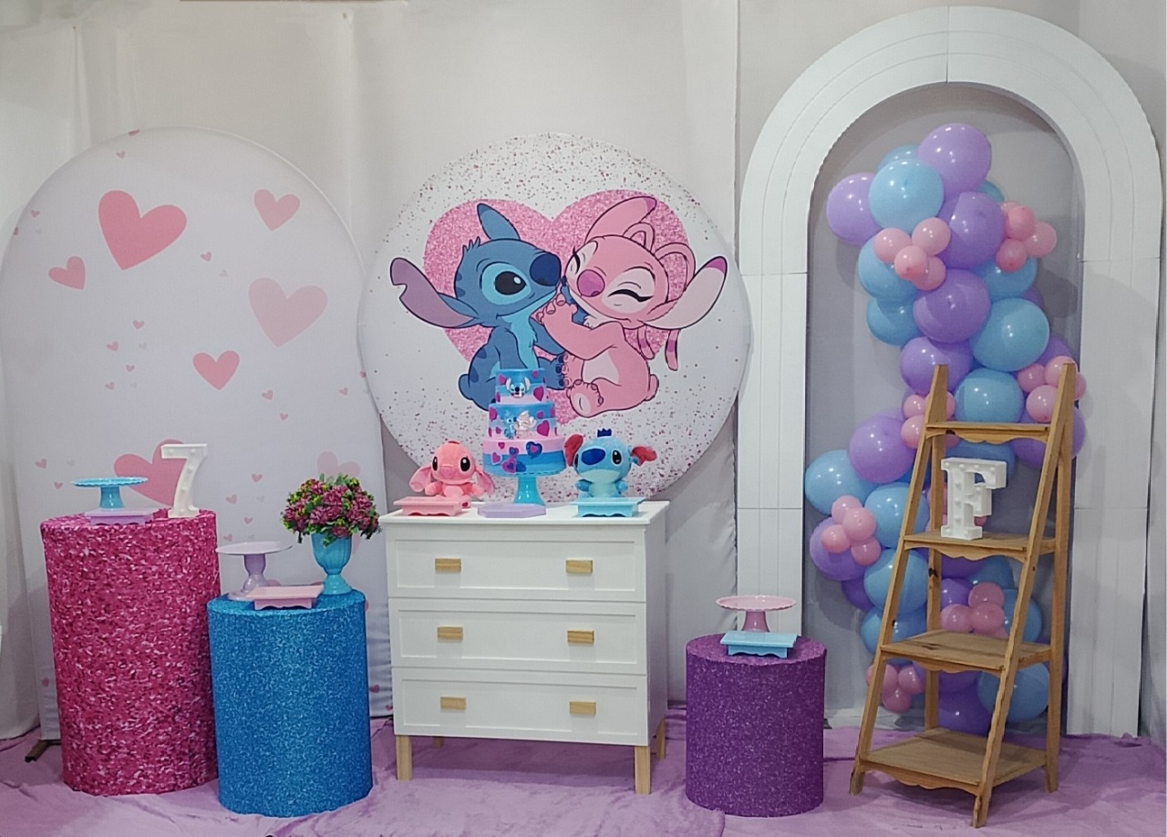 Pegue E Monte Stitch E Angel 1 Luxo 1 - Realize Decorações