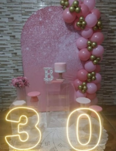 Pegue E Monte Clássico Glitter Rosa Acrílico  - Realize Decorações
