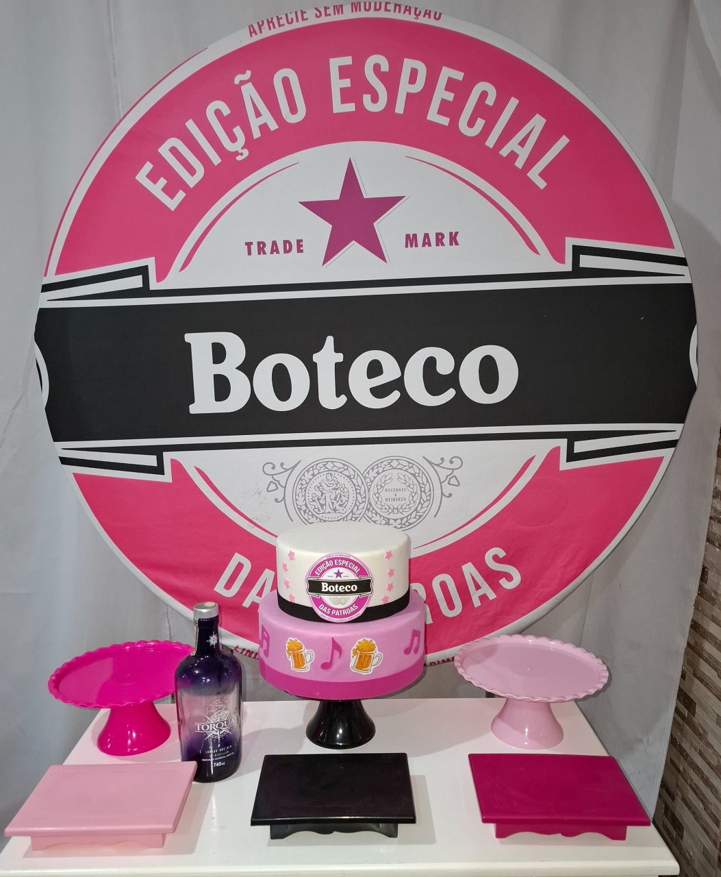 Kit Sem Mesa Boteco Rosa - Realize Decorações