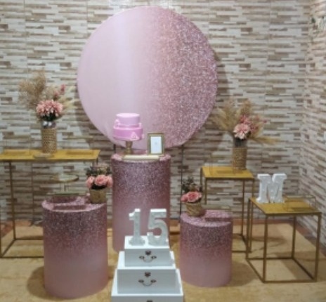 Pegue E Monte Clássico Glitter Rosa Luxo - Realize Decorações