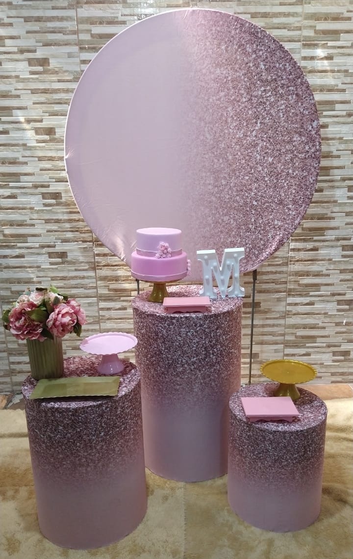 Pegue E Monte Clássico Rosa Glitter  - Realize Decorações
