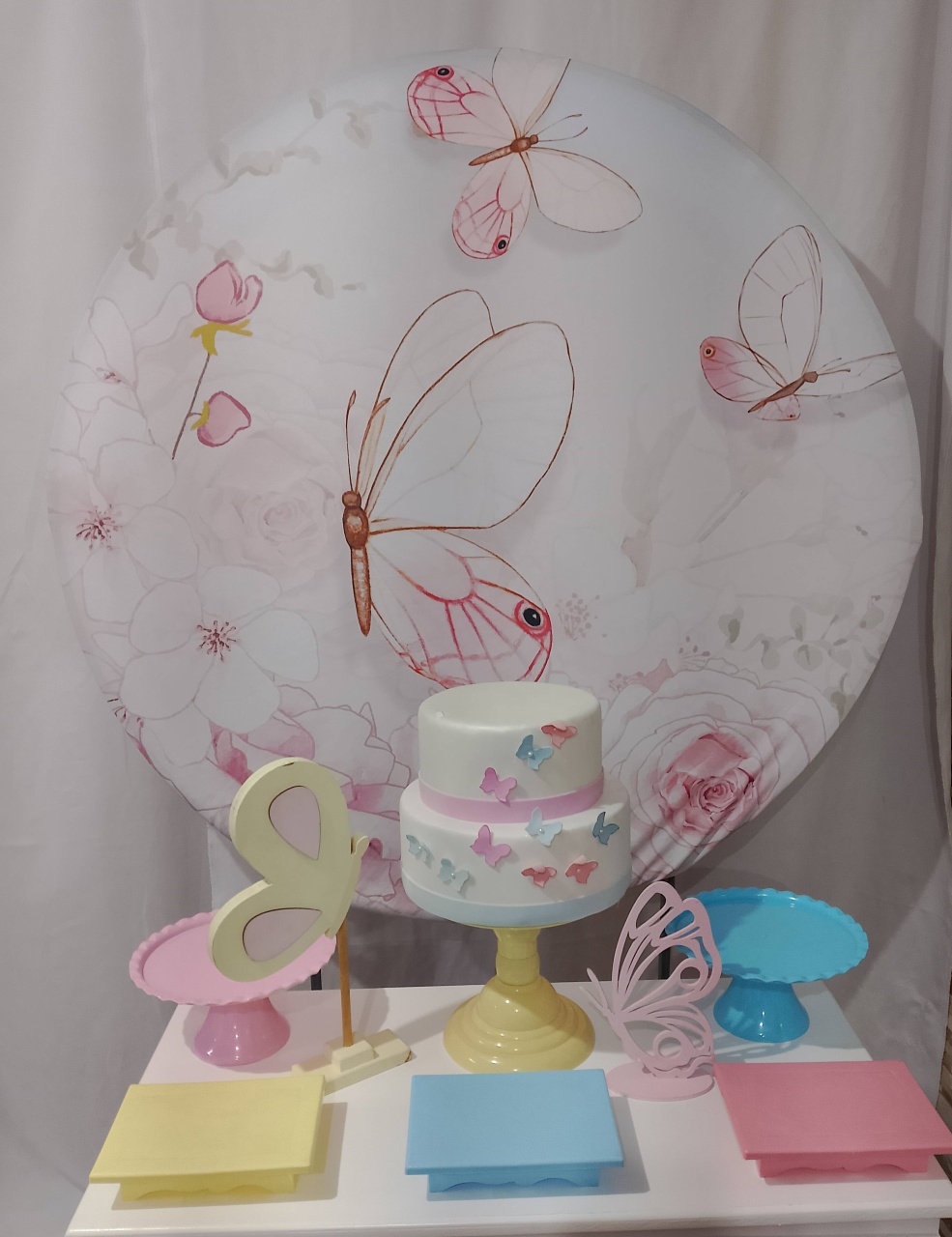Kit Mesa Borboleta Rosa - Realize Decorações