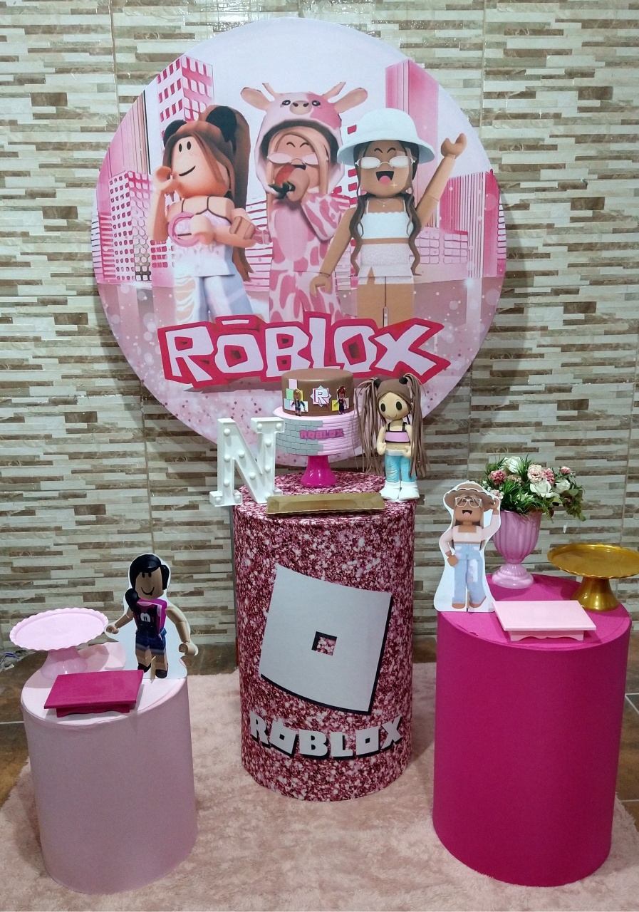Pegue E Monte Roblox Rosa - Realize Decorações