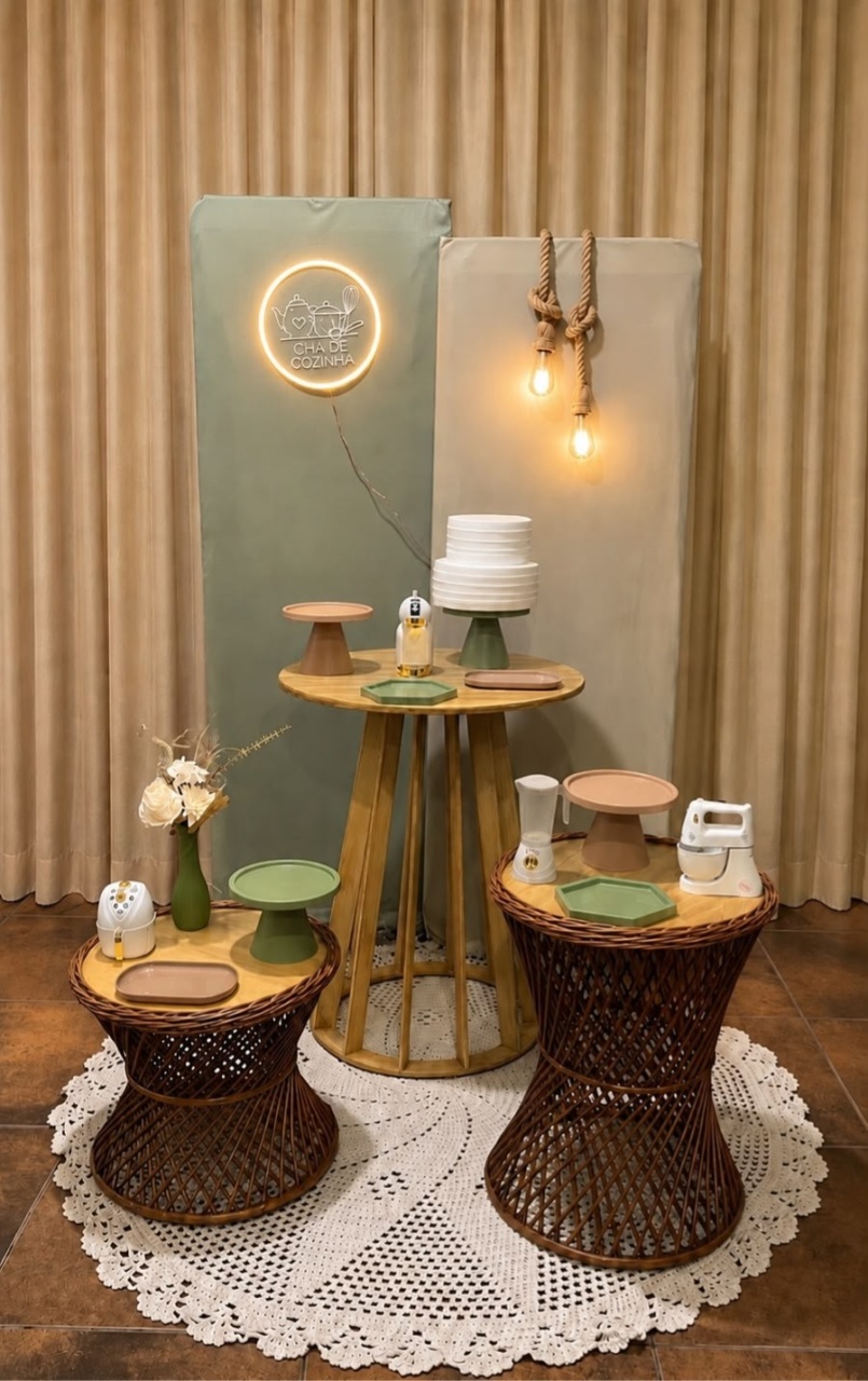 Kit Pegue E Monte Vime Verde E Bege Chá de Cozinha - Realize Decorações
