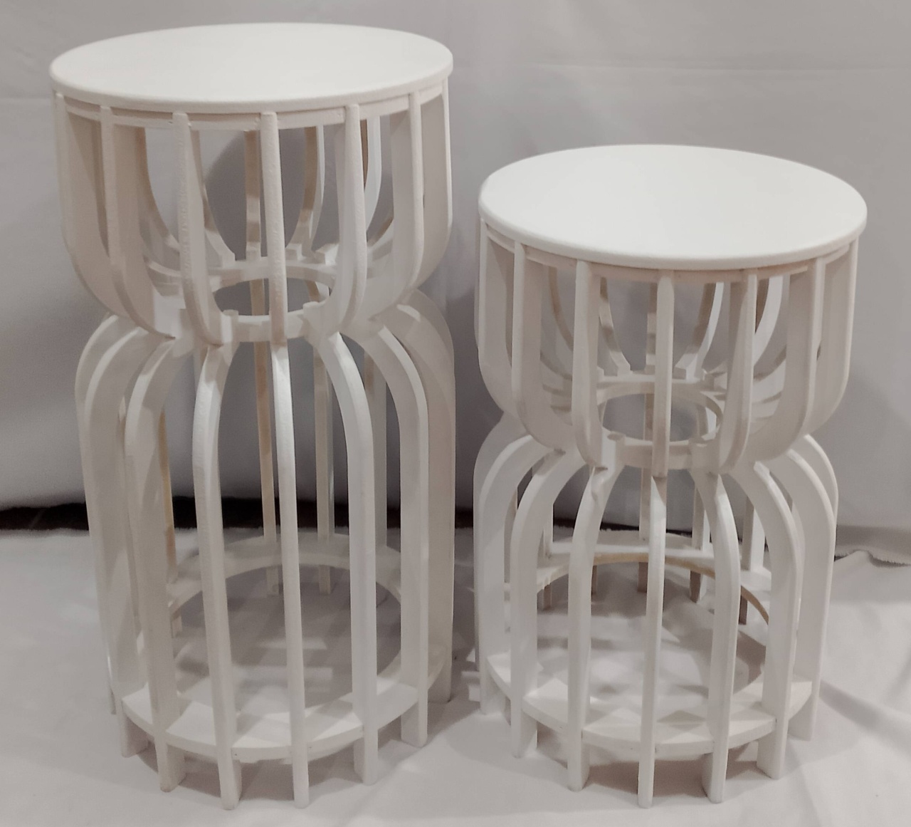 Dupla de Mesa Ampulheta  Branca - Realize Decorações