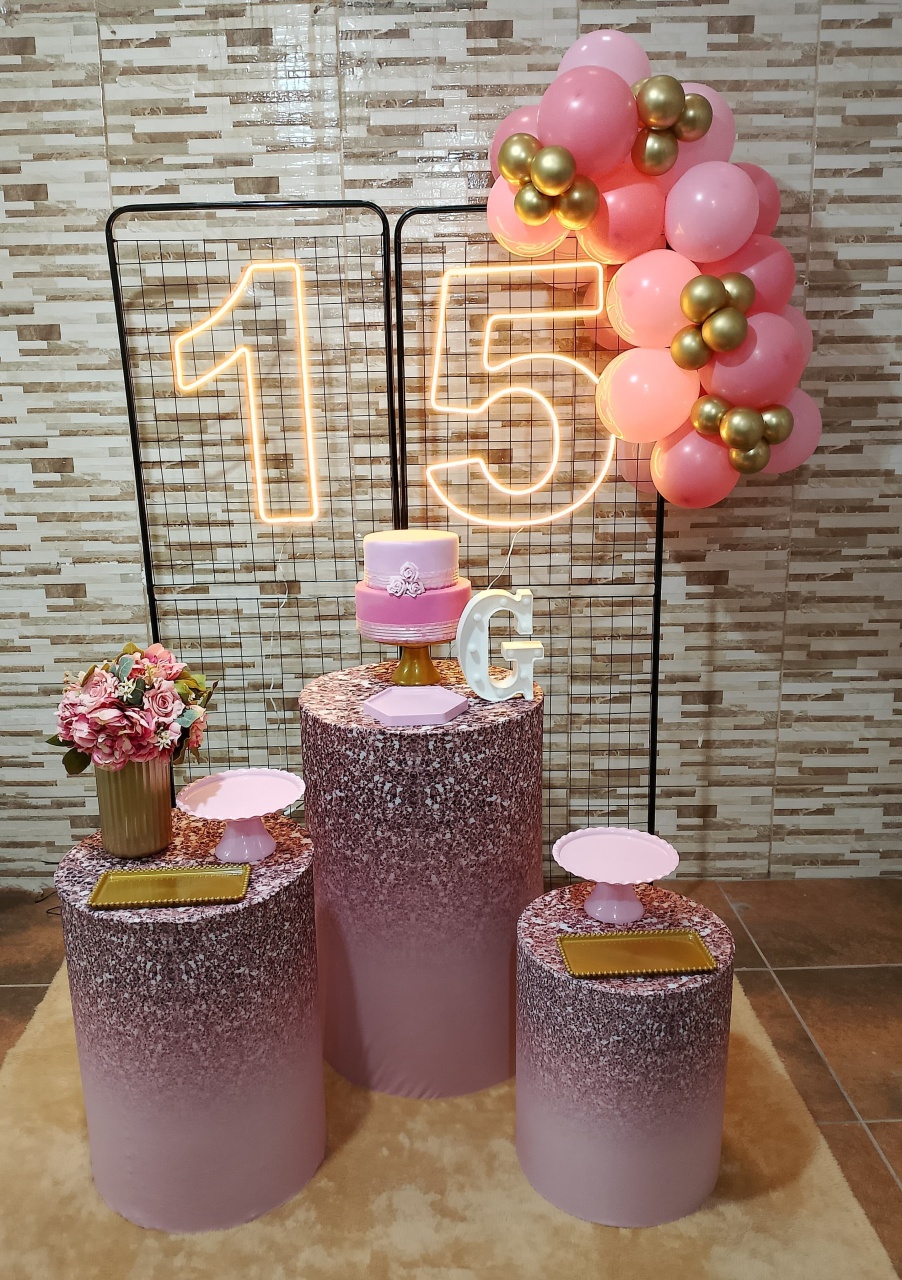Pegue E Monte Clássico Rosa Glitter Grade - Realize Decorações